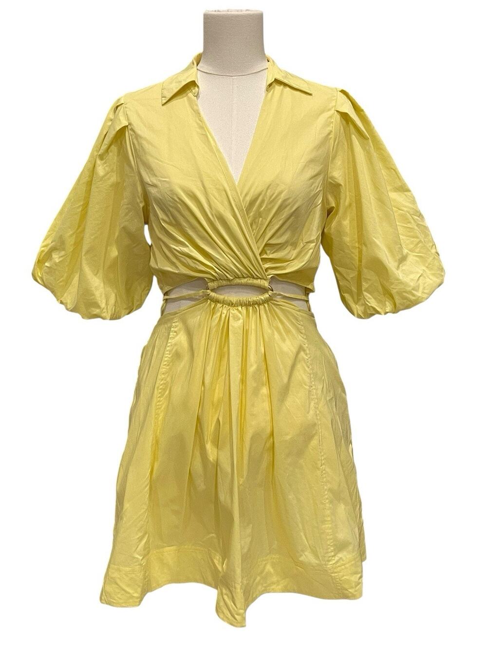 Jonathan Simkhai Aulora Cutout Mini Dress Chamomile Cotton Size 2